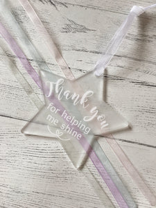 'Thank you for helping me shine' Hanging Star