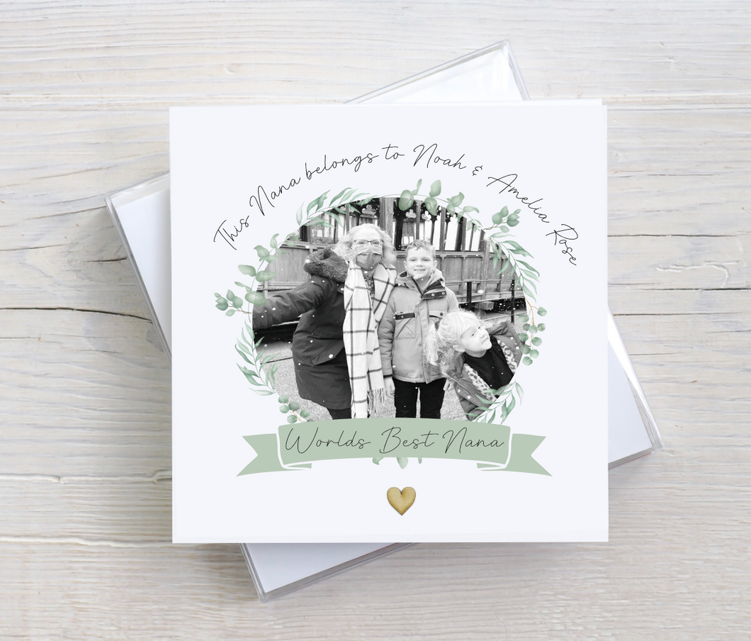 Personalised Botanical Mothers Day Photo Card